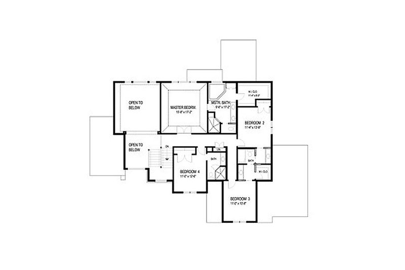 House Design - Floor Plan - Upper Floor for Traditional House Plan #56-594 - 4 bed, 3.5 bath