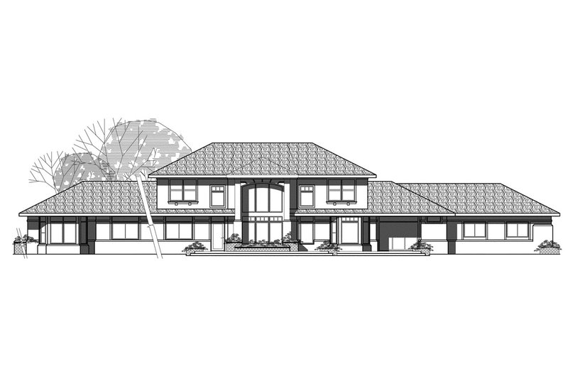 Home Plan - Exterior - Rear Elevation 3 House Plan #124-322 - 4 bed, 4 bath