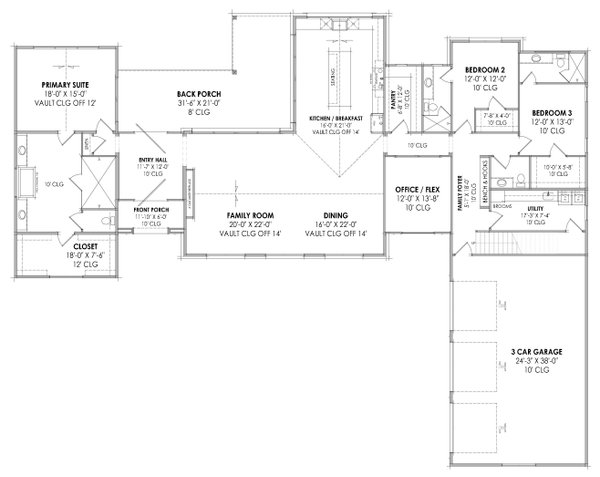 Dream House Plan - Modern Floor Plan - Main Floor Plan #1096-13