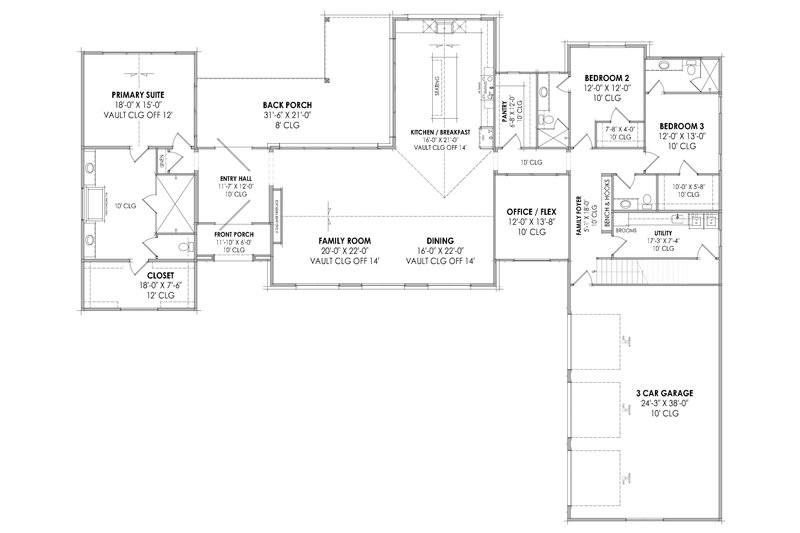 Dream House Plan - Floor Plan - Main Floor for Modern House Plan #1096-13 - 4 bed, 4.5 bath