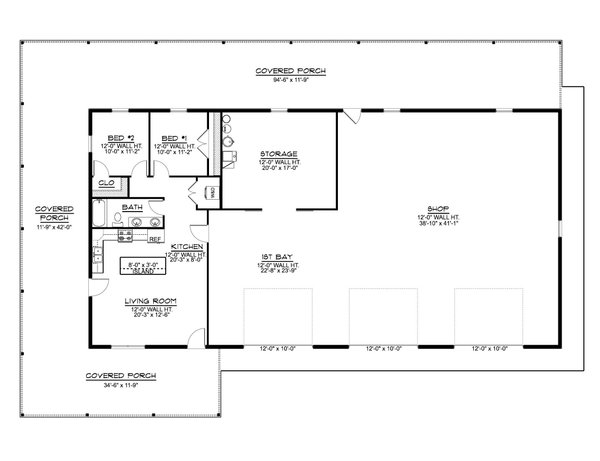 House Plan Design - Barndominium Floor Plan - Main Floor Plan #1064-445