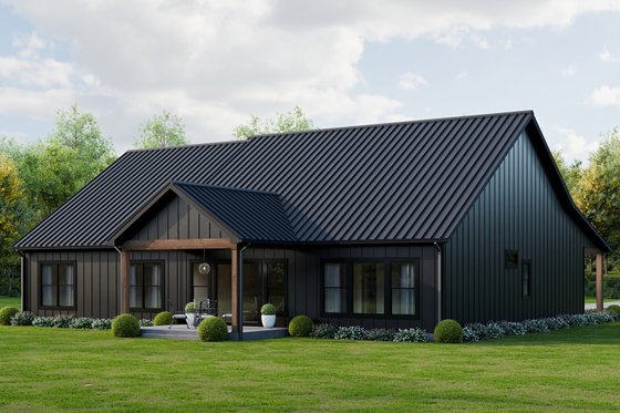 Exterior - Rear Elevation 1 for Country House Plan #1089-66 - 3 bed, 2 bath