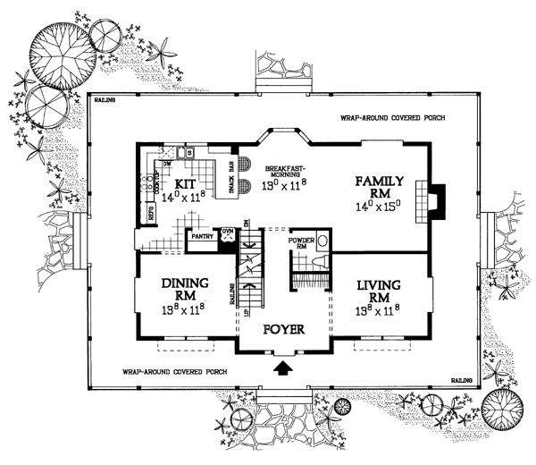 Country Floor Plan - Main Floor Plan #72-222