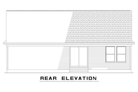 Exterior - Rear Elevation for Traditional House Plan #17-433 - 3 bed, 2 bath