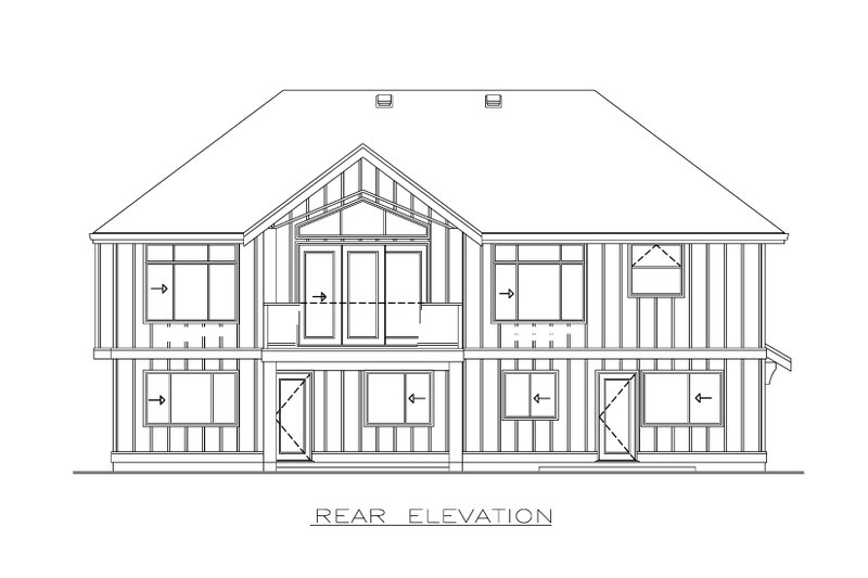 Architectural House Design - Exterior - Rear Elevation for Farmhouse House Plan #1100-165 - 2 bed, 2 bath