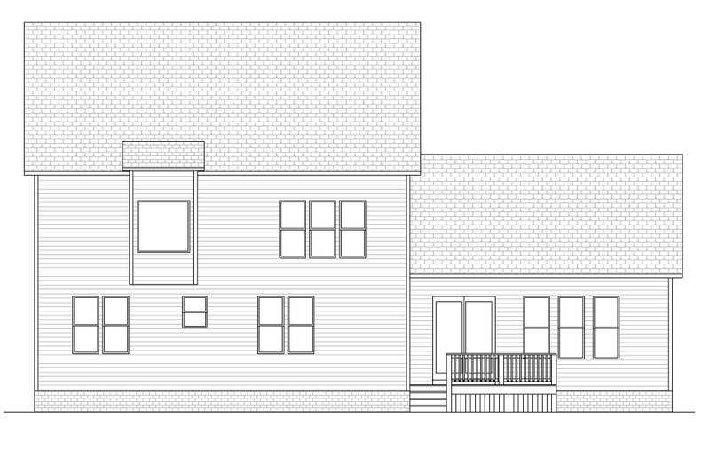 House Blueprint - Exterior - Rear Elevation for Contemporary House Plan #1080-33 - 4 bed, 3.5 bath
