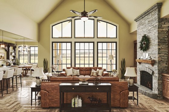 Interior - Family Room for Craftsman House Plan #54-408 - 3 bed, 2 bath