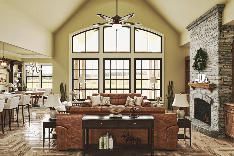 House Blueprint - Interior - Family Room for Craftsman House Plan #54-408 - 3 bed, 2 bath