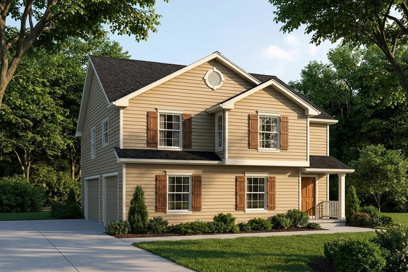 Traditional Style House Plan - 2 Beds 1 Baths 973 Sq/Ft Plan #22-404 Exterior