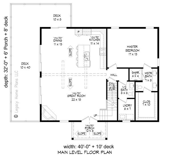 Southern Floor Plan - Main Floor Plan #932-795