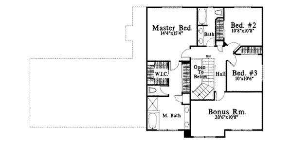 Traditional Floor Plan - Upper Floor Plan #78-120