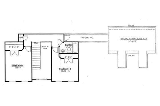 Floor Plan - Upper Floor for Farmhouse House Plan #437-78 - 4 bed, 3.5 bath
