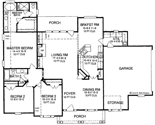 Home Plan - Adobe / Southwestern Floor Plan - Main Floor Plan #952-237