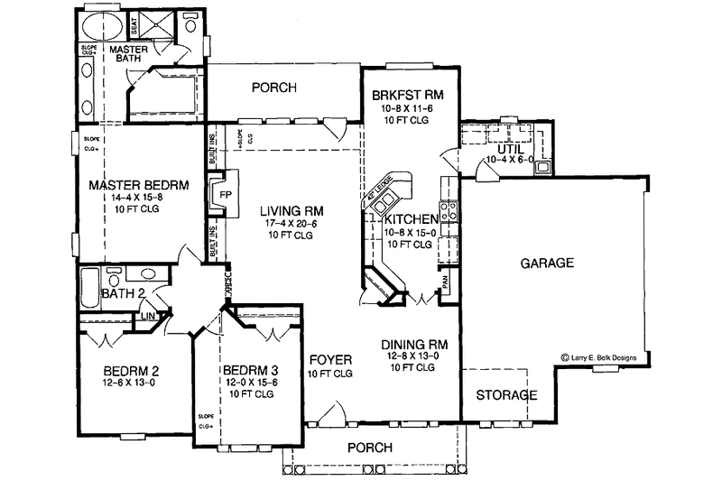Dream House Plan - Floor Plan - Main Floor for Adobe / Southwestern House Plan #952-237 - 3 bed, 2 bath