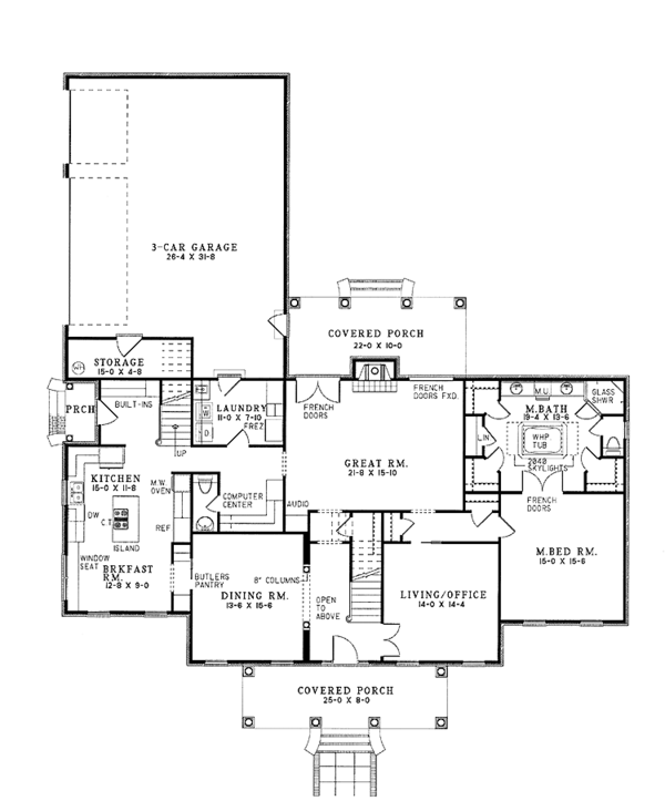 Architectural House Design - Classical Floor Plan - Main Floor Plan #17-2618
