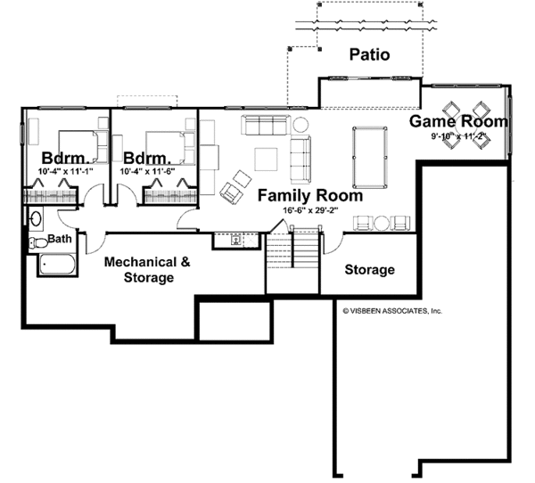 Architectural House Design - Craftsman Floor Plan - Lower Floor Plan #928-152