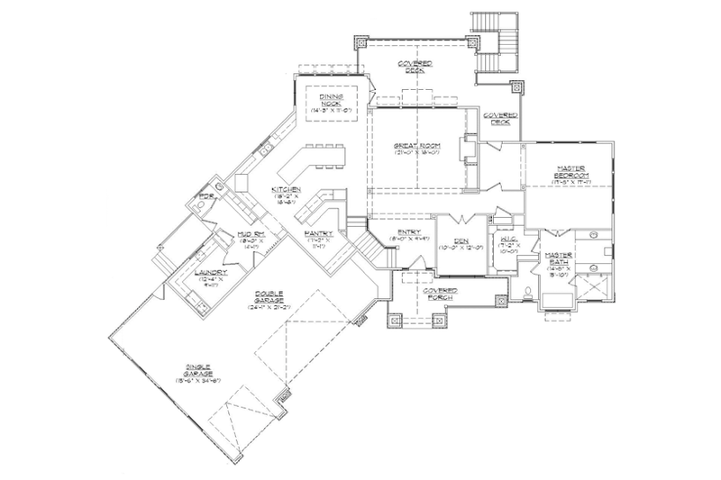 House Plan Design - Floor Plan - Main Floor for Craftsman House Plan #945-139 - 4 bed, 4.5 bath