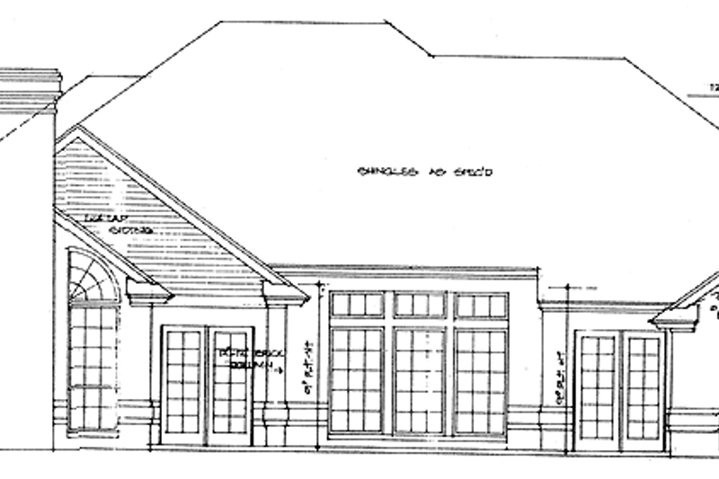 Home Plan - Exterior - Rear Elevation for Mediterranean House Plan #310-1023 - 4 bed, 3 bath