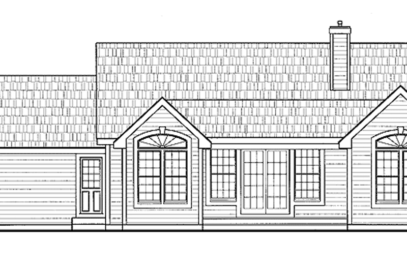 Architectural House Design - Exterior - Rear Elevation for Country House Plan #314-220 - 3 bed, 2 bath