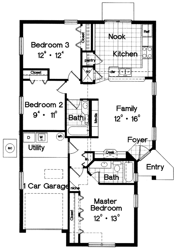 House Design - Ranch Floor Plan - Main Floor Plan #417-772