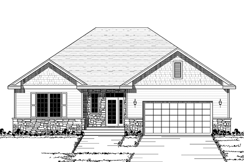 Home Plan - Exterior - Front Elevation 3 for European House Plan #51-590 - 2 bed, 1 bath