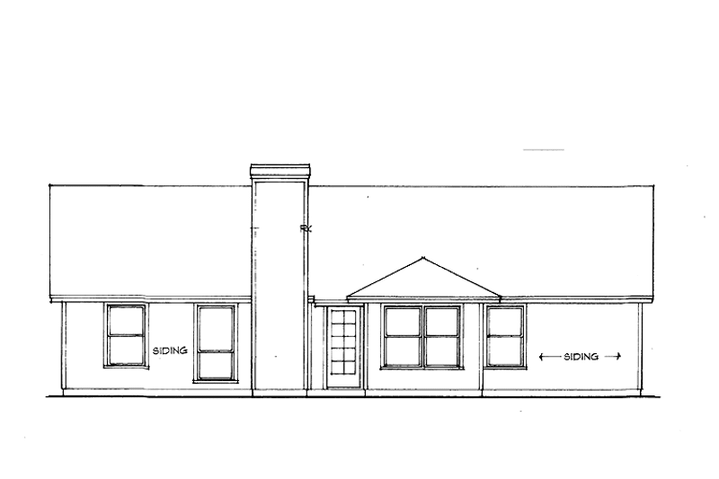 Home Plan - Exterior - Rear Elevation for Colonial House Plan #42-568 - 3 bed, 2 bath