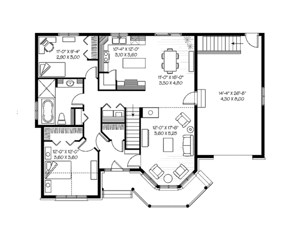 House Blueprint - Country Floor Plan - Main Floor Plan #23-2401