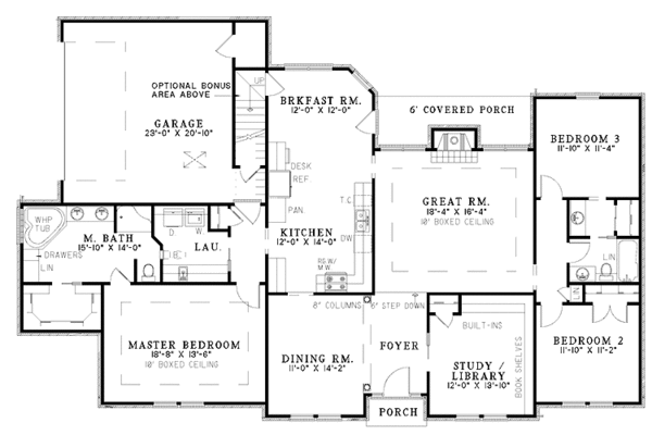 Dream House Plan - Ranch Floor Plan - Main Floor Plan #17-2789