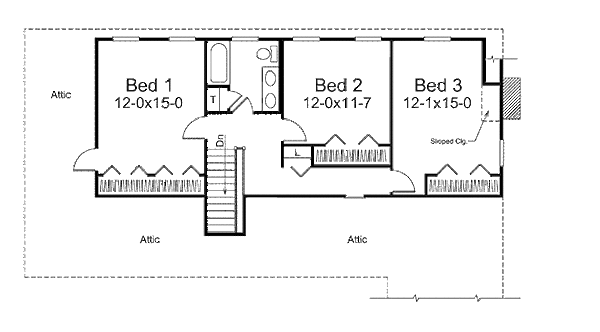 Country Floor Plan - Upper Floor Plan #57-539