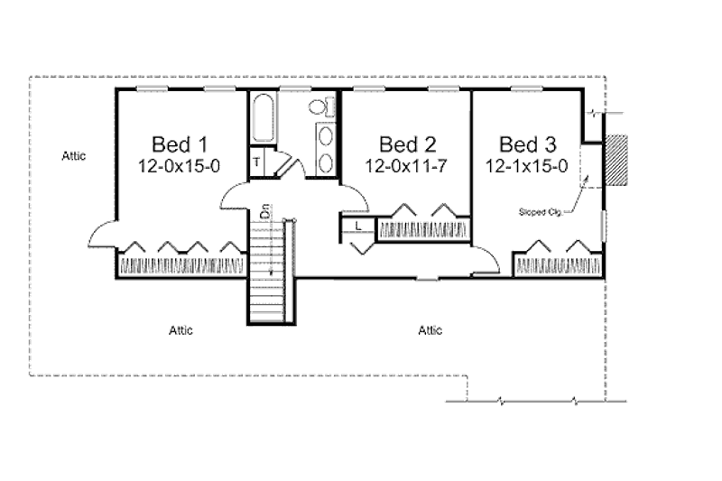 Home Plan - Floor Plan - Upper Floor for Country House Plan #57-539 - 4 bed, 2.5 bath