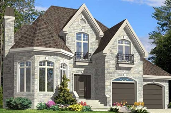 Exterior - Front Elevation for European House Plan #138-298 - 3 bed, 1.5 bath