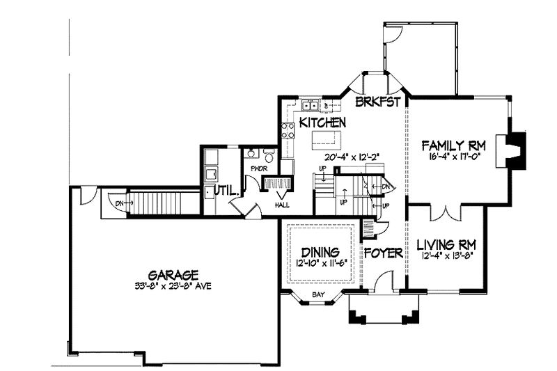 House Plan Design - Floor Plan - Main Floor for Traditional House Plan #320-873 - 4 bed, 2.5 bath