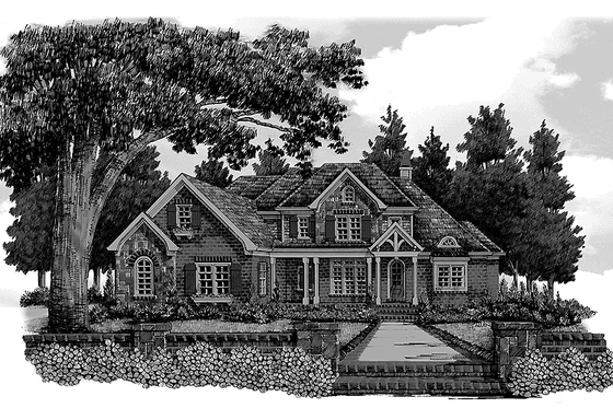 Exterior - Front Elevation 3 for European House Plan #927-364 - 4 bed, 3.5 bath