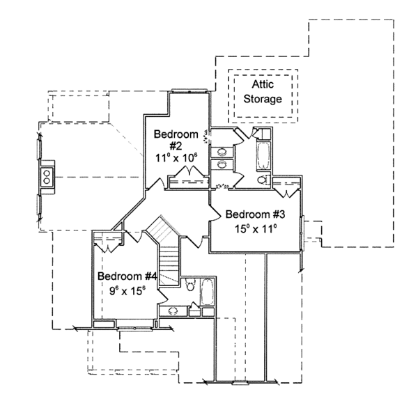 Dream House Plan - Country Floor Plan - Upper Floor Plan #429-261