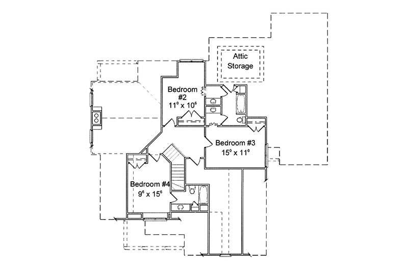 Home Plan - Floor Plan - Upper Floor for Country House Plan #429-261 - 4 bed, 3.5 bath