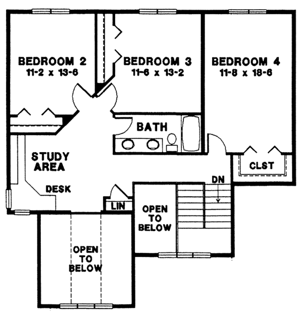 Dream House Plan - Country Floor Plan - Upper Floor Plan #966-48