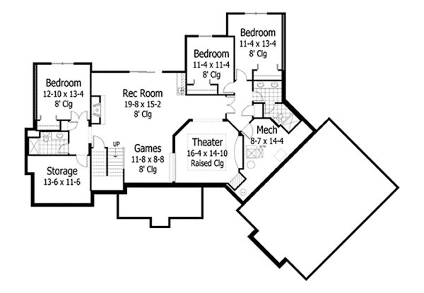 Dream House Plan - European Floor Plan - Lower Floor Plan #51-1124