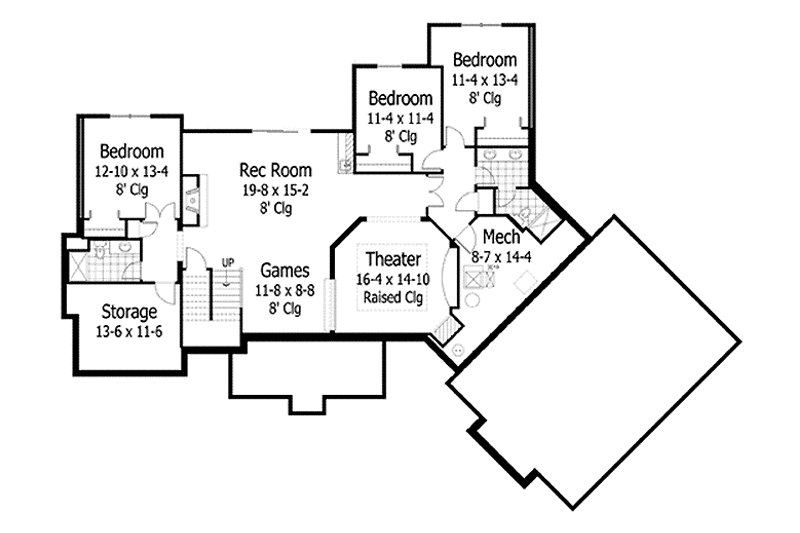 Dream House Plan - Floor Plan - Lower Floor for European House Plan #51-1124 - 4 bed, 3.5 bath