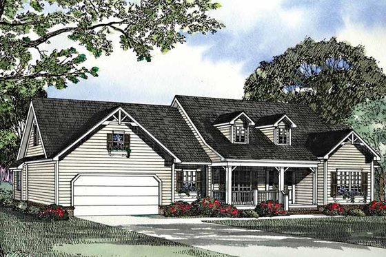Exterior - Front Elevation 3 for Country House Plan #17-3160 - 3 bed, 2 bath