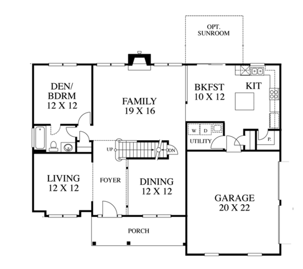 Home Plan - Traditional Floor Plan - Main Floor Plan #1053-55