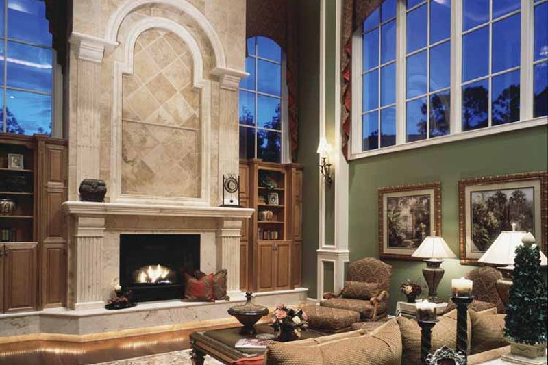 House Blueprint - Interior - Family Room for Mediterranean House Plan #417-557 - 5 bed, 5 bath