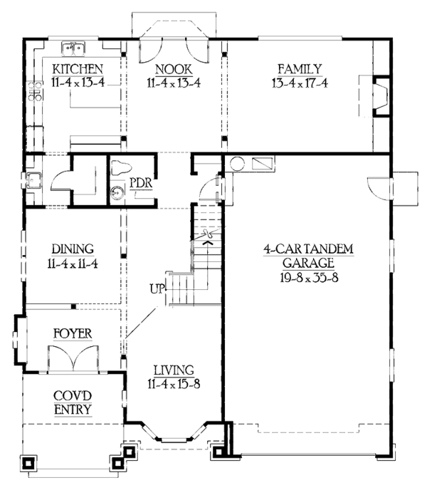 House Plan Design - Craftsman Floor Plan - Main Floor Plan #132-396