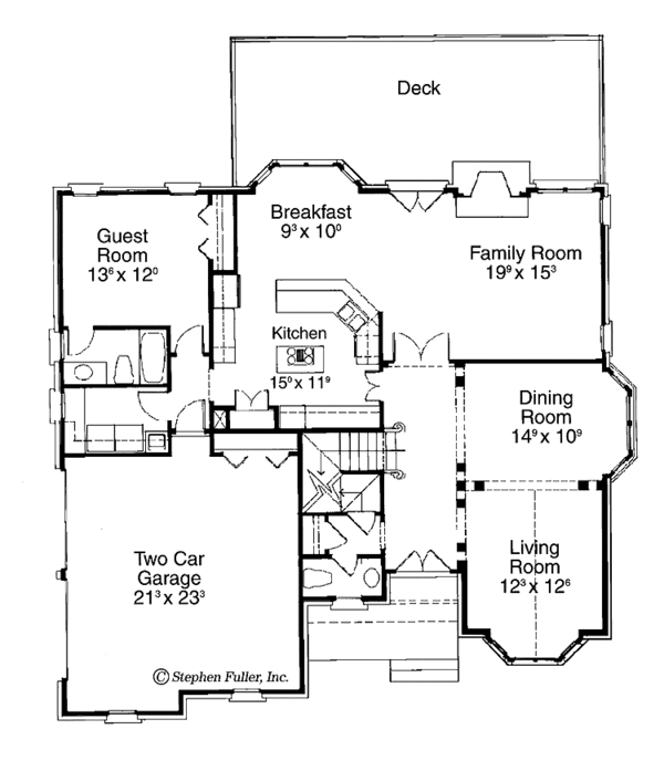 House Plan Design - Colonial Floor Plan - Main Floor Plan #429-212