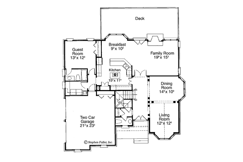 Home Plan - Floor Plan - Main Floor for Colonial House Plan #429-212 - 4 bed, 3.5 bath