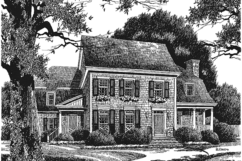 Architectural House Design - Colonial Exterior - Front Elevation Plan #429-173