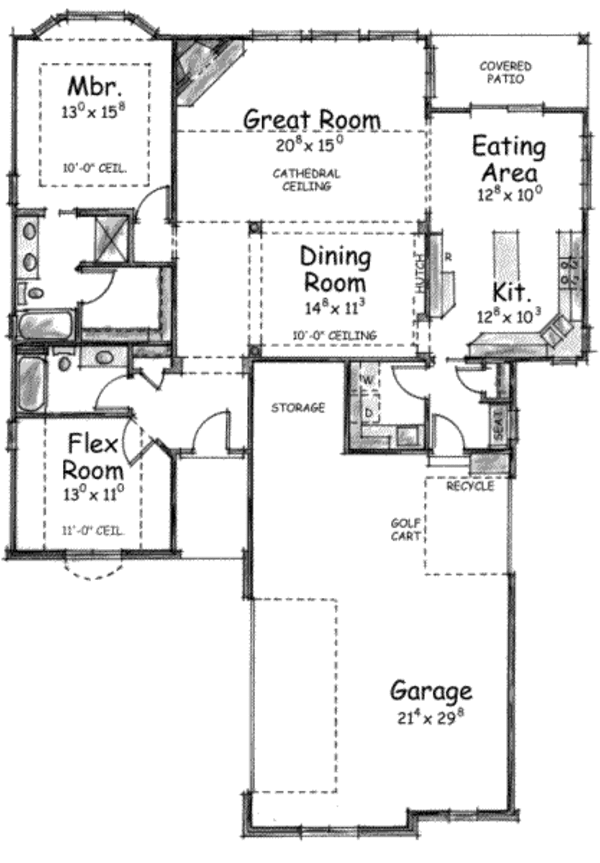 House Plan Design - European Floor Plan - Main Floor Plan #20-1605