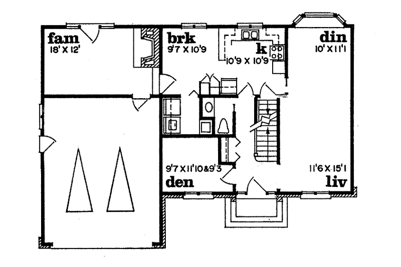 Home Plan - Floor Plan - Main Floor for Classical House Plan #47-680 - 4 bed, 2.5 bath
