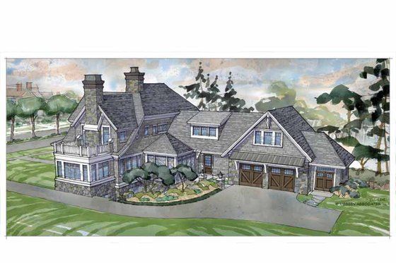 Exterior - Rear Elevation for Craftsman House Plan #928-239 - 4 bed, 3.5 bath