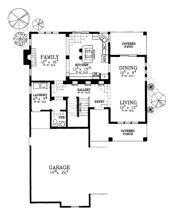 Architectural House Design - Prairie Floor Plan - Main Floor Plan #72-1127
