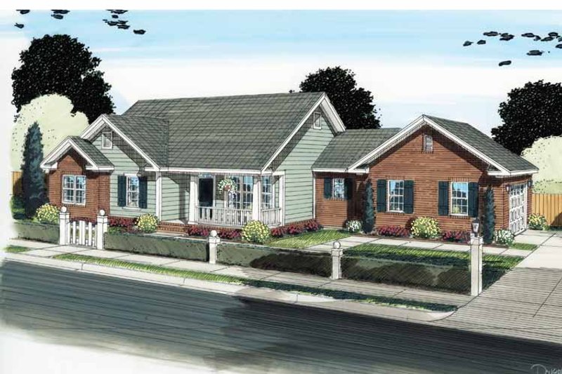 Home Plan - Exterior - Front Elevation 3 for Traditional House Plan #513-2121 - 4 bed, 2.5 bath